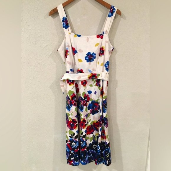 Lane Bryant Women’s Sz 16 Colorful Floral Linen Summer Dress - Picture 1 of 16